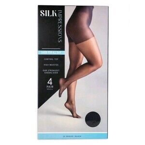 Silk Impressions 20 Denier Sheer Tights Control Top Pantyhose for Women Size XXL